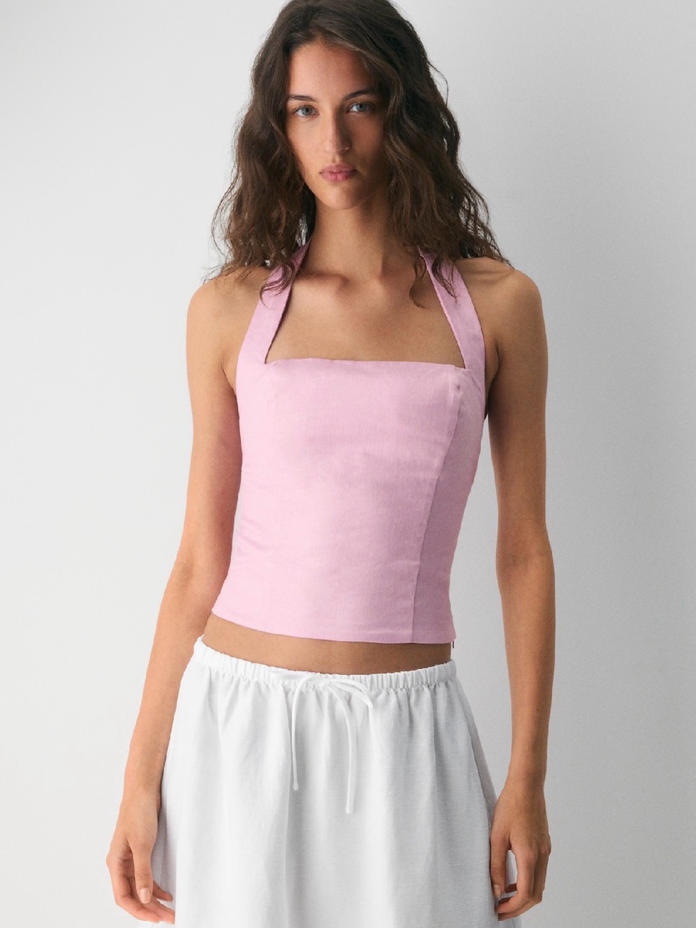 Wilfred Whisper Linen Halter Top Sweet pea purple L